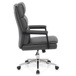 Atlantic Toulon Office Chair Grey Faux Leather Chrome Legs - thumbnail 2