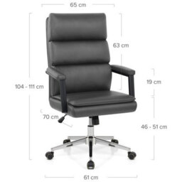 Atlantic Toulon Office Chair Grey Faux Leather Chrome Legs - thumbnail 4