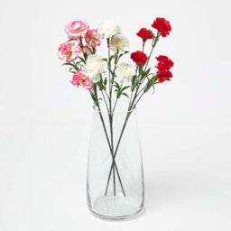 Homescapes Set Of 3 Artificial Pink & White Handcrafted Carnation Spray Single Stems, 55 Cm - thumbnail 5
