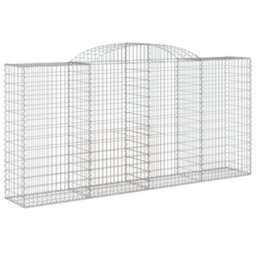 Berkfield Arched Gabion Baskets 7 Pcs 300X50X140/160 Cm Galvanised Iron - thumbnail 3