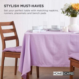 Homescapes Mauve Seat Pads 100% Cotton Chair Cushions 40X40 Cm, Set Of 6 Plain Chair Pads For Dining, Kitchen Garden Outdoor Use - thumbnail 7