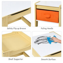 Costway 3-In-1 Activity Table Multipurpose Children Table And Chair Set With Drawers - thumbnail 4