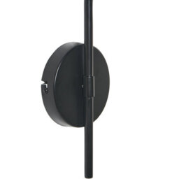 Beliani Pair Of Wall Sconces Black Iron With Ribbed Glass Drum Shade - Modern Industrial, W46 X D20 X H30Cm - thumbnail 7