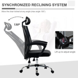 Viokef Vinsetto Office Chair Ergonomic Desk With Rotate Headrest, Lumbar Support & Adjustable Height - thumbnail 5