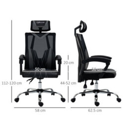 Viokef Vinsetto Office Chair Ergonomic Desk With Rotate Headrest, Lumbar Support & Adjustable Height - thumbnail 3