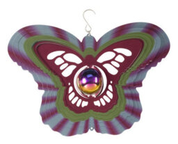 My Smart Buy Gazing Butterfly - 30 Cm Weatherproof Stainless Steel Garden Spinner, Outdoor Decoration, Holographic Finish - thumbnail 3