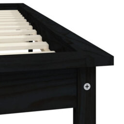 Berkfield Bed Frame Black 160X200 Cm Solid Wood Pine - thumbnail 7