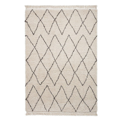 White/black Rug, Easy To Clean Shaggy Rug, Chequered Rug, Moroccan Kilim Rug For Livingroom, & Diningroom-200Cm X 290Cm - image 1