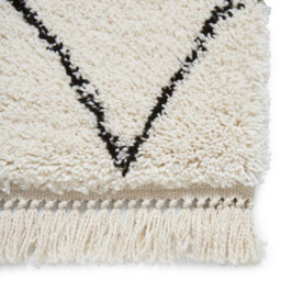 White/black Rug, Easy To Clean Shaggy Rug, Chequered Rug, Moroccan Kilim Rug For Livingroom, & Diningroom-200Cm X 290Cm - thumbnail 2