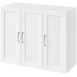 Yaheetech White Wall Mounted Bathroom Cabinet With 3 Doors Adjustable Shelf - thumbnail 4