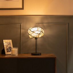 Valuelights Hudson Acrylic Jewel Twist Chrome Table Lamp With Tortoise Shell Lampshade - thumbnail 3