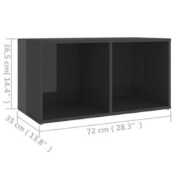 Vidaxl Tv Cabinet High Gloss Grey 72X35X36.5 Cm Engineered Wood - thumbnail 3