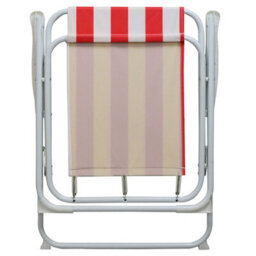 Harbour Housewares Folding Metal Beach Chairs - Red Stripe - Pack Of 2 - thumbnail 4