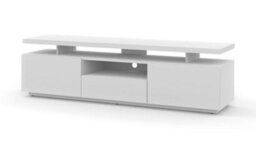 Arte Sleek Adam Tv Cabinet H510mm W1800mm D400mm In White With Hinged Doors, Drawer, And Cable Management - thumbnail 1