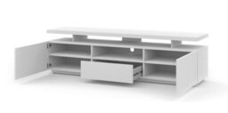 Arte Sleek Adam Tv Cabinet H510mm W1800mm D400mm In White With Hinged Doors, Drawer, And Cable Management - thumbnail 2