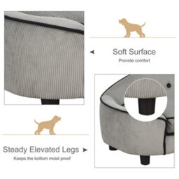 Pawhut Dog Sofa Puppy Chair Kitten Bed Lounge W/ Cushion, For Xs And S Dogs - thumbnail 5