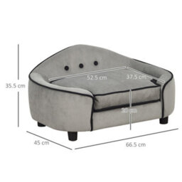 Pawhut Dog Sofa Puppy Chair Kitten Bed Lounge W/ Cushion, For Xs And S Dogs - thumbnail 3