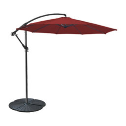 Sundaze 3M Wine Red Garden Cantilever Banana Parasol Umbrella Crank Hanging Patio With Base Weights - thumbnail 2