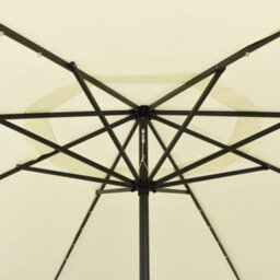 Berkfield Outdoor Parasol With Led Lights And Metal Pole 400 Cm Sand - thumbnail 4
