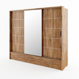 Arte Modern Lux Wardrobe With Shelves And Mirrored Door In Oak Sterling - Led Lit Storage Solution (H2150mm W2500mm D630mm) - thumbnail 2