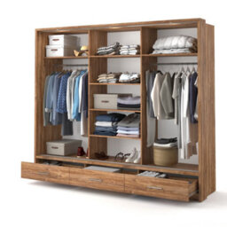 Arte Modern Lux Wardrobe With Shelves And Mirrored Door In Oak Sterling - Led Lit Storage Solution (H2150mm W2500mm D630mm) - thumbnail 5