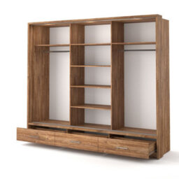 Arte Modern Lux Wardrobe With Shelves And Mirrored Door In Oak Sterling - Led Lit Storage Solution (H2150mm W2500mm D630mm) - thumbnail 4