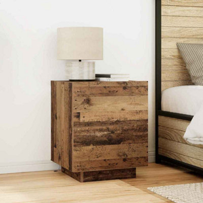 Berkfield Bedside Cabinets With Led Lights 2 Pcs Old Wood 45X40X55 Cm - image 1