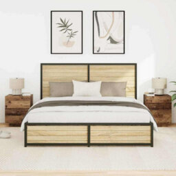 Berkfield Bedside Cabinets With Led Lights 2 Pcs Old Wood 45X40X55 Cm - thumbnail 5