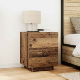 Berkfield Bedside Cabinets With Led Lights 2 Pcs Old Wood 45X40X55 Cm - thumbnail 1