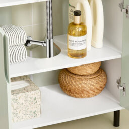 Sobuy Bzr139-Gr, Under Sink Cabinet Bathroom Vanity Unit Bathroom Storage Cabinet, Green,w60Xd30Xh60 - thumbnail 7