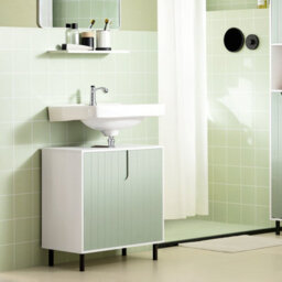 Sobuy Bzr139-Gr, Under Sink Cabinet Bathroom Vanity Unit Bathroom Storage Cabinet, Green,w60Xd30Xh60 - thumbnail 2