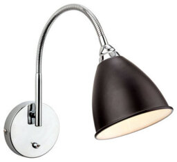 Luminosa Lighting Luminosa Bari 1 Light Indoor Wall Light (Switched) Black, Chrome, E14