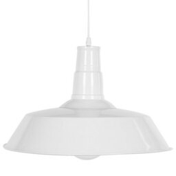 Wyld and Coco Lumina White Aluminium 1-Light Pendant Lamp, Round Shade, Gloss Finish, Warm Gold Interior - thumbnail 1