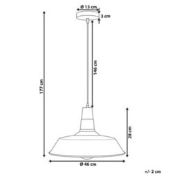 Wyld and Coco Lumina White Aluminium 1-Light Pendant Lamp, Round Shade, Gloss Finish, Warm Gold Interior - thumbnail 4