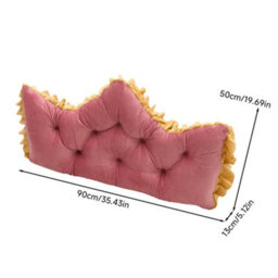 Living And Home Dusty Rose Mustard Yellow Crown Headboard Pillow Button Tufted Design With Elastic Strap - thumbnail 9