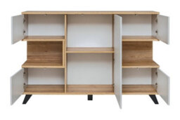 Arte Bogota Elegant Sideboard Cabinet W1600mm H1060mm D400mm - Grey & Oak Riviera With Ample Storage And Modern Design - thumbnail 2