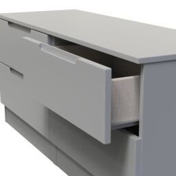 Milan Ready Assembled Matt Grey No Effect 4 Drawer Wide Chest (H)495mm (W)1100mm (D)390mm - thumbnail 3