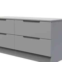 Milan Ready Assembled Matt Grey No Effect 4 Drawer Wide Chest (H)495mm (W)1100mm (D)390mm - thumbnail 4