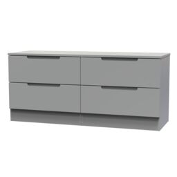 Milan Ready Assembled Matt Grey No Effect 4 Drawer Wide Chest (H)495mm (W)1100mm (D)390mm - thumbnail 2