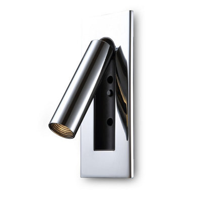 Ultra Beam Lighting Ultrabeam Chrome Finish Recessed Bedside Reading Light 3 Watt 3000K Warm White Led - image 1