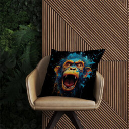 Warren Reed Designer Crazy Monkey Face Splashart Outdoor Cushion 45Cm X 45Cm - thumbnail 2