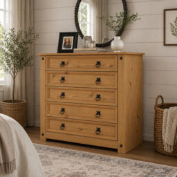 Mews Corona Chest Of Drawers 5 Drawer Large Mexican Solid Pine - thumbnail 6