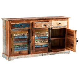Wyld Haus Seattle Large Reclaimed Wood Sideboard 3 Drawers 3 Doors 1400X800X400mm - thumbnail 3