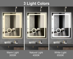 Belofay 500 X 700 mm Rectangular Led Bathroom Mirror With Magnifier Dimmable Lighting Anti Fog Tempered Glass - thumbnail 3