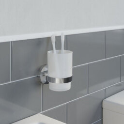 Aveli Bathroom Tumbler Holder Chrome Round Wall Mounted Stylish Modern