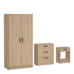 Furniture To Go Escape Wardrobe, Chest And Nightstand In Jackson Hickory