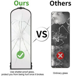 Living And Home Black Metal Shatter Proof Glass Accent Framed Mirror W 800 X H 1800mm - thumbnail 7