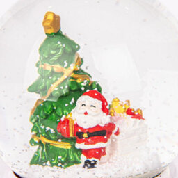 Shatchi Musical Christmas Snowglobe Large Water Ball Features Christmas Santa Tree Scene Cute Resin Base Decorations - thumbnail 3