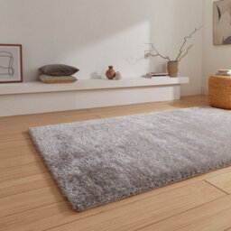 Grey Silver Plain Shaggy 45mm Pile Stain-Resistant Rug For Bedroom, Dining Room, Easy To Clean Modern Rug-80Cm X 150Cm - thumbnail 2