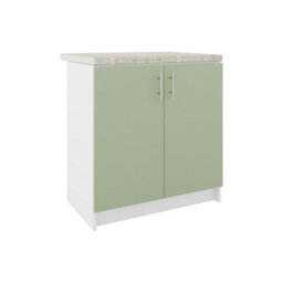 Jd Greta Kitchen Base Unit 800mm Storage Cabinet With Door Shelf 80Cm Sage Green Matt With Worktop